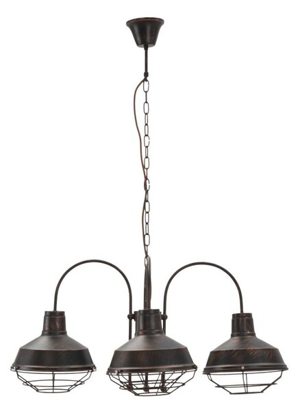 Lampadario Bronks 4 Luci 80x80x40 cm in Ferro Nero