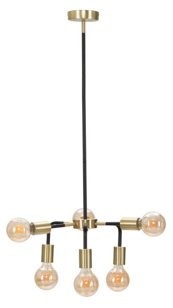 Lampadario Darky Ø37x81 cm in Ferro Oro e Nero