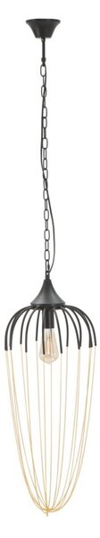 Lampadario Elegant Ø29x72 cm in Ferro Nero e Oro