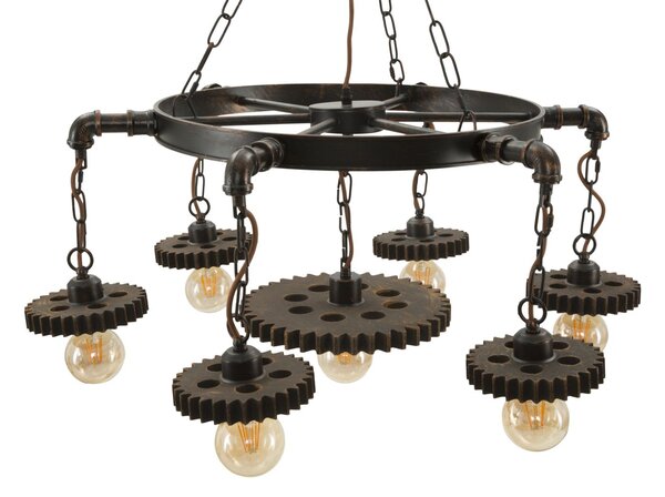 Lampadario Ingranaggio Ø85x30 cm in Ferro