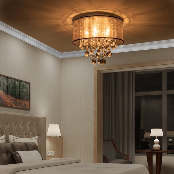 Lampadario Moderno a Gocce Ø40x33 cm E14 40W Paralume in Tessuto Argento