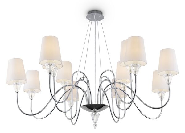 Lampadario Modern in Metallo Florero Cromo