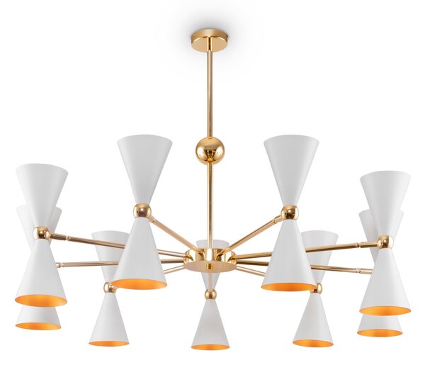 Lampada pendente Modern in Metallo Vesper Bianco con Oro