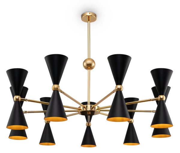 Lampada pendente Modern in Metallo Vesper Nero con Oro