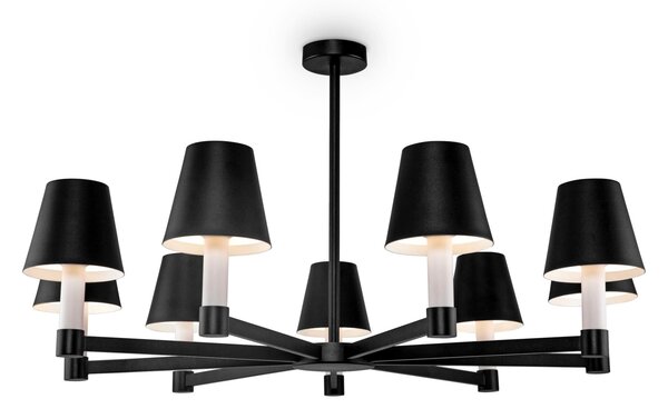 Lampada pendente Modern in Metallo Tet-a-tet Nero