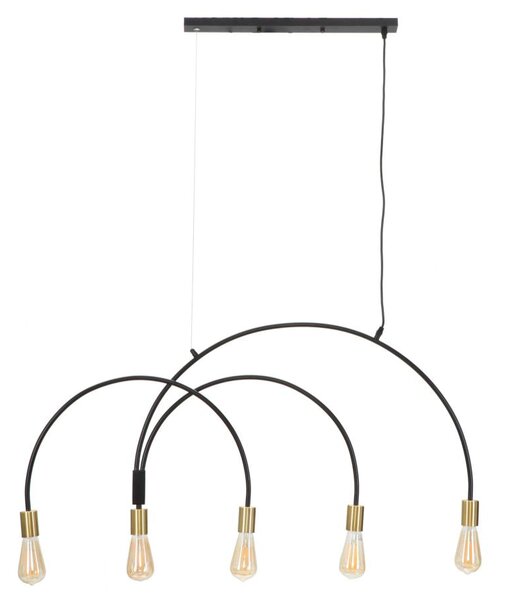 Lampadario Darky M 104x5x50 cm in Ferro Oro e Nero