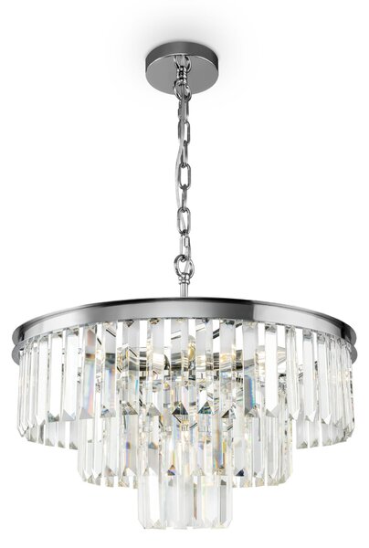 Lampada pendente Neoclassic in Metallo e Vetro Revero Cromo