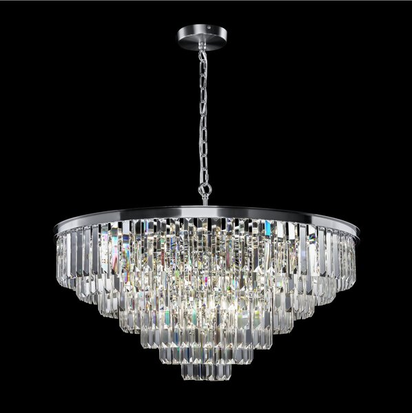 Lampada pendente Neoclassic in Metallo e Vetro Revero Cromo