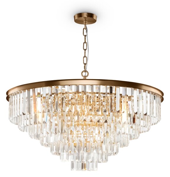 Lampada pendente Neoclassic in Metallo e Vetro Revero Ottone