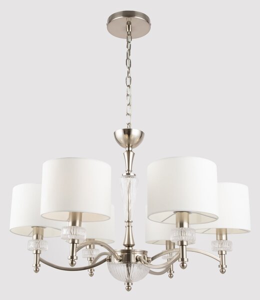 Lampadario Neoclassic in Metallo e Vetro Alicante Nickel