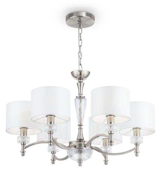 Lampadario Neoclassic in Metallo e Vetro Alicante Nickel