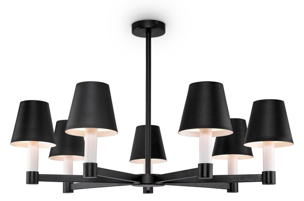 Lampada pendente Modern in Metallo Tet-a-tet Nero