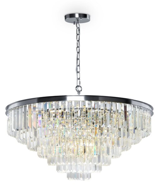 Lampada pendente Neoclassic in Metallo e Vetro Revero Cromo