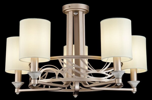 Lampadario House in Metallo Vittoria Crema con Oro