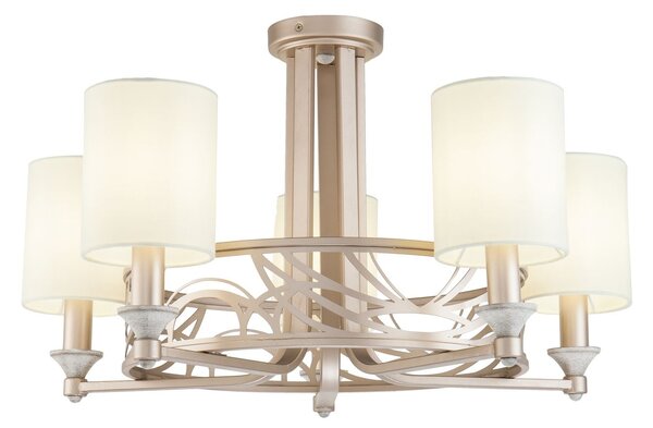 Lampadario House in Metallo Vittoria Crema con Oro