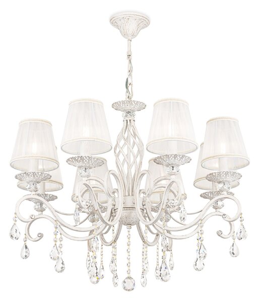 Lampadario Elegant in Metallo Grace Bianco con Oro