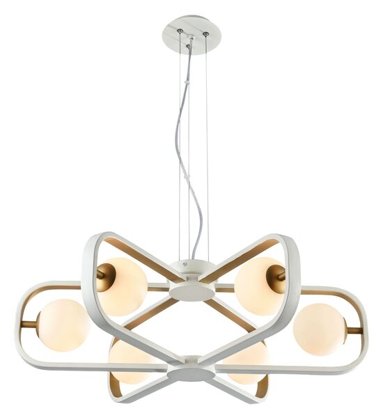 Lampada pendente Modern in Metallo Avola Bianco con Oro