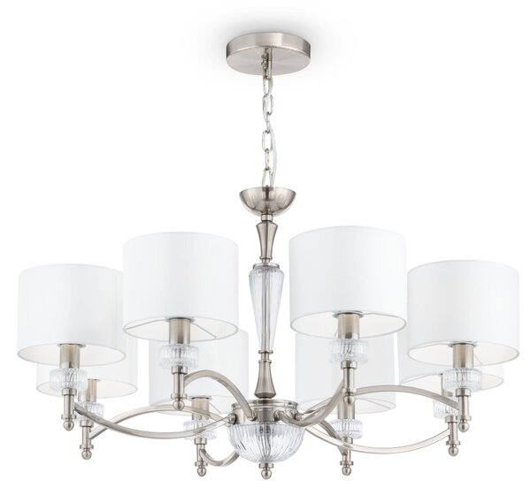Lampadario Neoclassic in Metallo e Vetro Alicante Nickel
