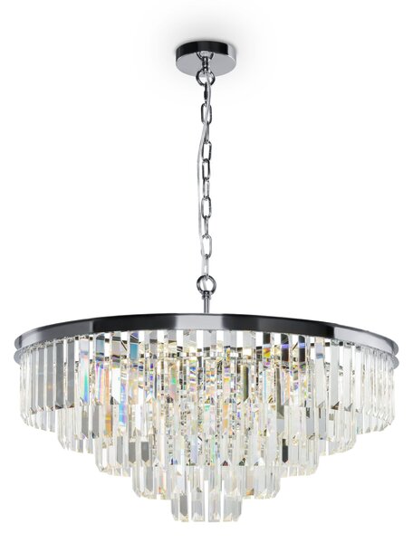 Lampada pendente Neoclassic in Metallo e Vetro Revero Cromo