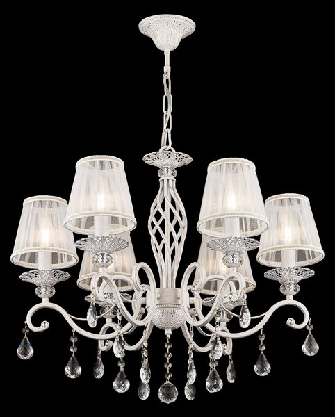 Lampadario Elegant in Metallo Grace Bianco con Oro