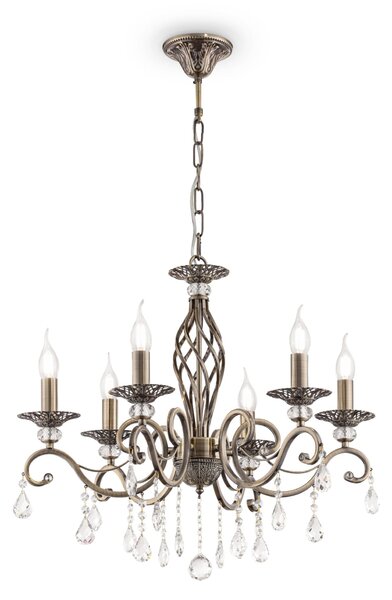 Lampadario Royal Classic in Metallo Grace Ottone