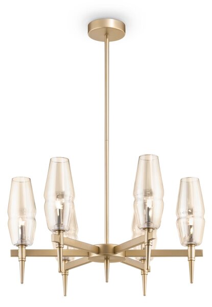 Lampadario House in Metallo Lita Opaco Oro