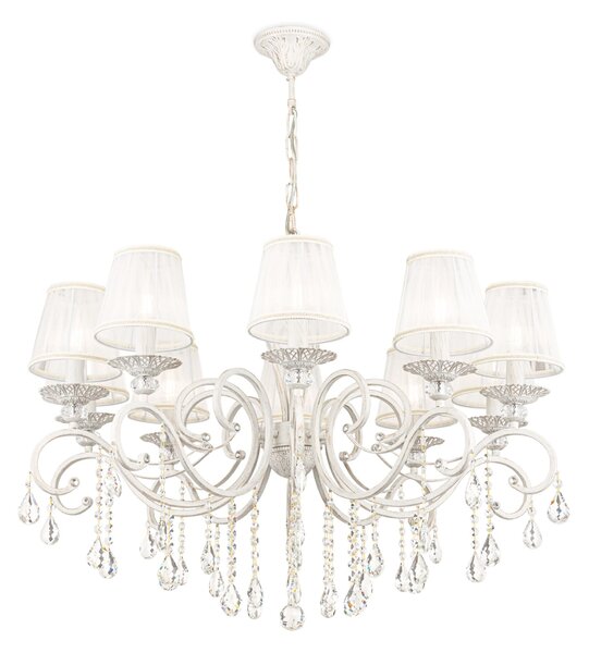 Lampadario Elegant in Metallo Grace Bianco con Oro