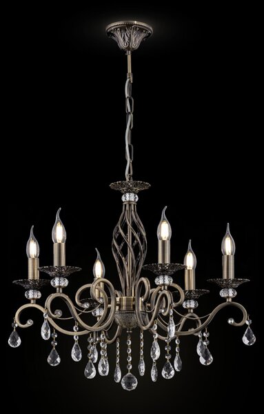 Lampadario Royal Classic in Metallo Grace Ottone