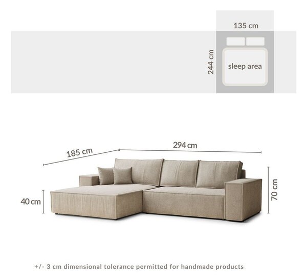 Divano angolare grigio allungabile/con contenitore (con penisola a sinistra/con chaise lounge) con rivestimento in ciniglia Maze – Maison de Rêve