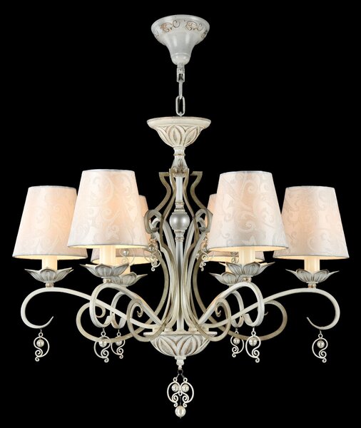 Lampadario Elegant in Metallo Monile Bianco con Oro