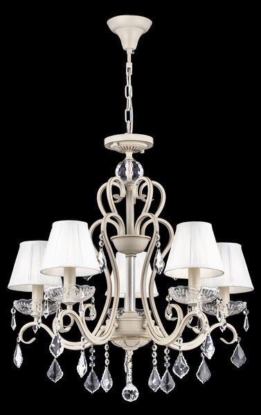 Lampadario Elegant in Metallo Triumph Crema con Oro