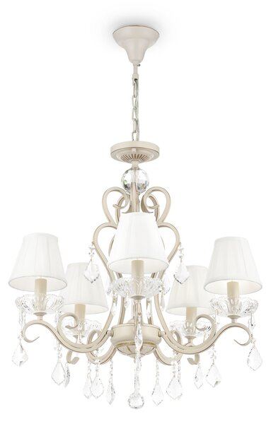 Lampadario Elegant in Metallo Triumph Crema con Oro