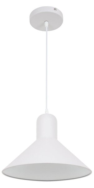 Lampada Design a Sospensione Corpo in Metallo Bianco Ø34,5x28 cm
