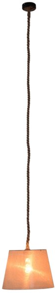 Lampadario a Sospensione con Corda di Canapa Lunghezza Regolabile Beige Ø35x160H cm