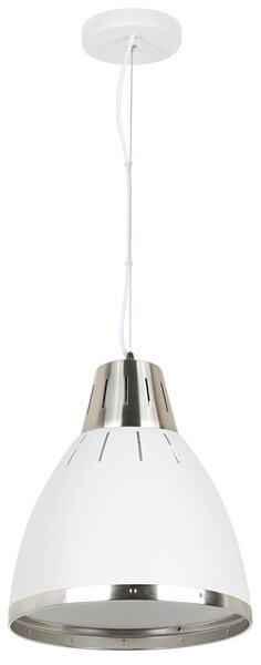 Lampada Moderna a Sospensione in Metallo Cromato Bianco 30x35 cm