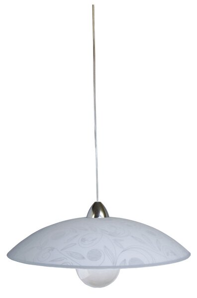 Sospensione D50 1xE27 Montatura Cromo-Trasparente Vetro Lastra Bianco Garde E-Energy Clara