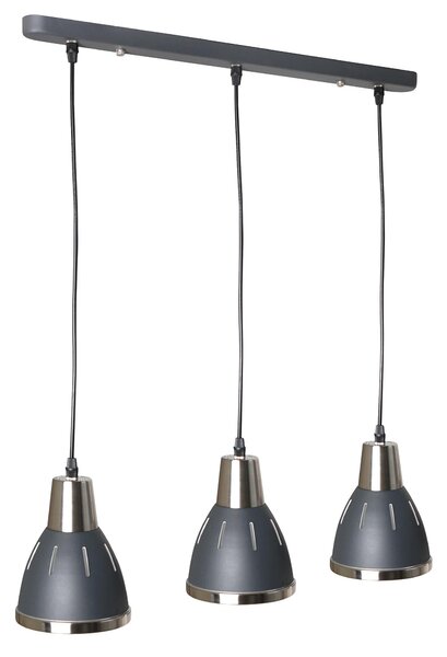 Lampada Moderna di Design a Sospensione 3 Luci in Metallo Nero Ø13x16x55 cm