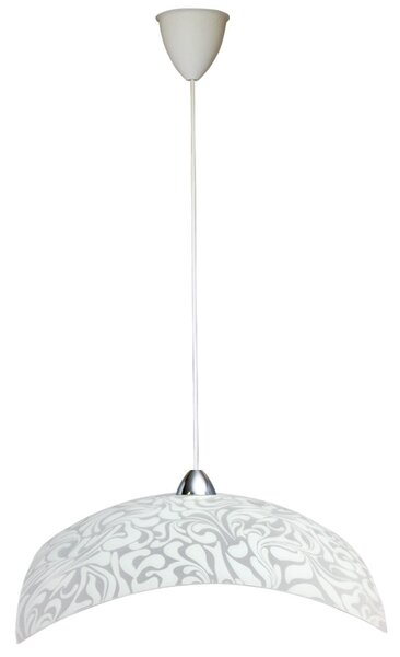Sospensione 50X50 1xE27 Montatura Cromo-Trasparente Vetro Lastra Bianco E-Energy Corinna