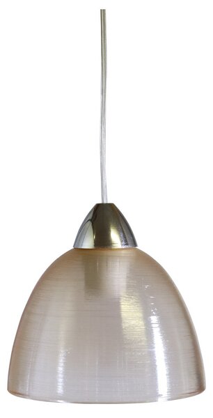 Sospensione D20 1xE27 Montatura Cromo-Trasparente Vetro Gel Ambra E-Energy Carla