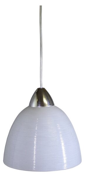Sospensione D20 1xE27 Montatura Cromo-Trasparente Vetro Gel Bianco E-Energy Carla