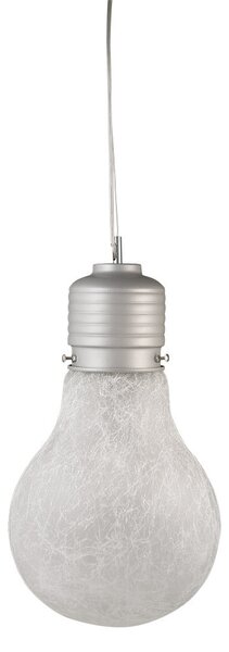 Sospensione 1xE27 Montatura Argento Vetro Filante Bianco E-Energy Elettra