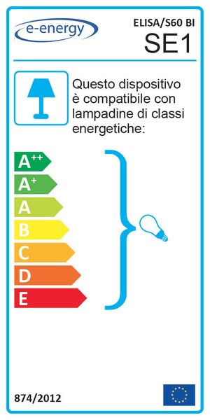 Sospensione 1xE27 Montatura Cromo Vetro Lastra Bi+Trasparente E-Energy Elisa