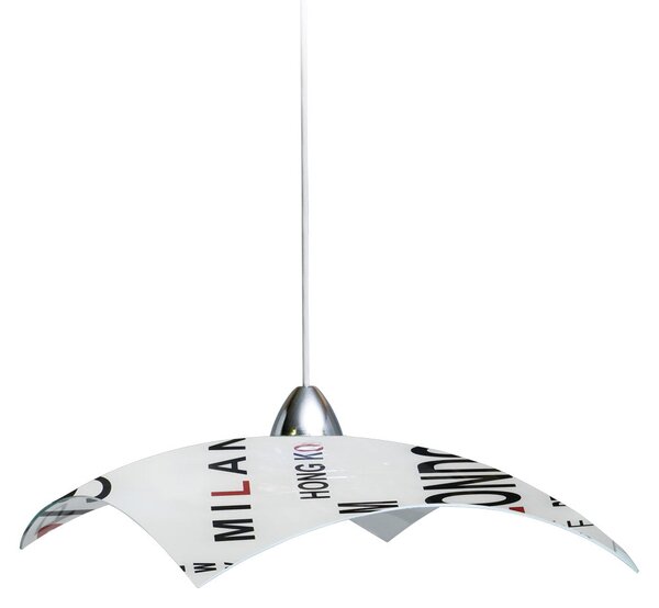 Sospensione 40X40 1xE27 Montatura Cromo-Trasparente Vetro Lastra Capita E-Energy Capitali