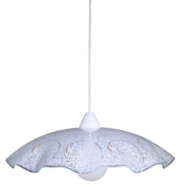 Sospensione D45 1xE27 Montatura Bianca Vetro Lastra Bianco E-Energy Camilla