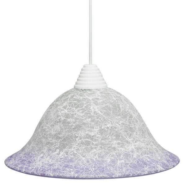 Sospensione D30 1xE27 Montatura Bianca Vetro Filante Viola E-Energy Iole