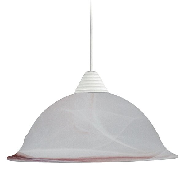 Sospensione D30 1xE27 Montatura Bianca Vetro Alabastro Tabacco E-Energy Lidia
