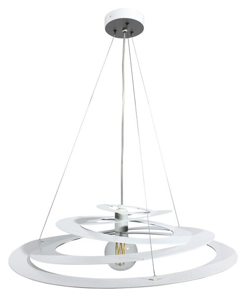 Sospensione 1xE27 Montatura Bianco C/Acciaio E-Energy Saturno