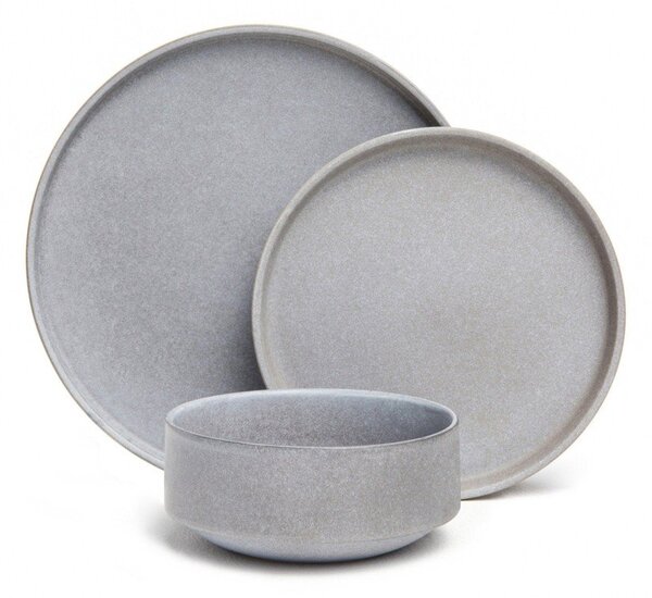Set di piatti grigi in gres 12 pz Malia - Bonami Selection