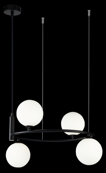 Lampada pendente Modern in Metallo Ring Nero