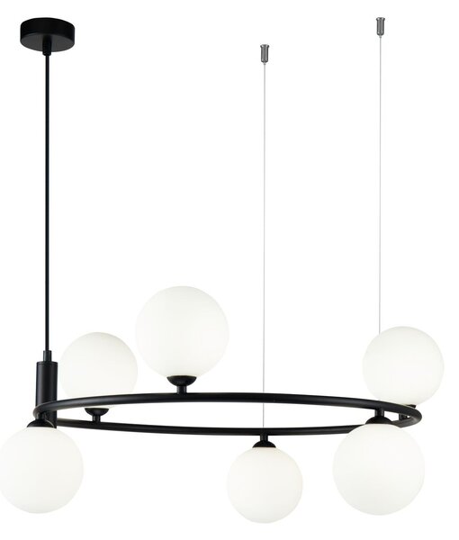 Lampada pendente Modern in Metallo Ring Nero